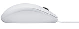 Souris optique filaire Logitech B100, USB, 800 DPI, ambidextre, blanche, OEM