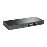 TP-LINK (TL-SG1218MPE) Switch Inteligente Sencillo Gigabit PoE+ de 16 Puertos, 2 Puertos SFP, Montaje en Rack