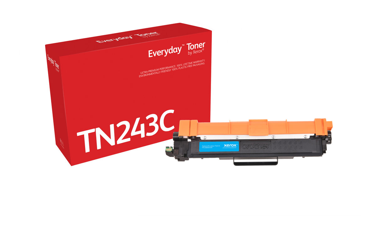 Everyday™ Cyan Toner by Xerox compatible with Brother TN-243C, Standard capacity