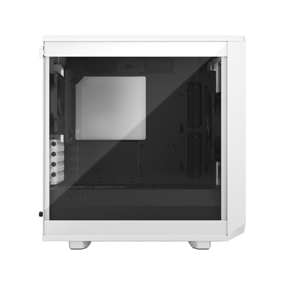 Fractal Design Meshify 2 Mini (White TG) Estuche para juegos con ventana de vidrio transparente, Micro ATX, malla angular, USB-C, GPU de 331 mm y soporte para radiador de 280 mm