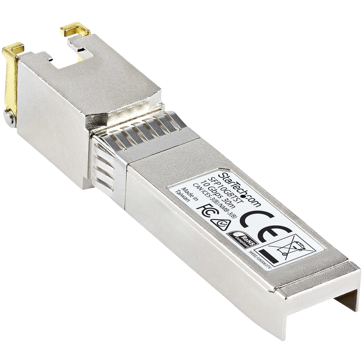 StarTech.com MSA Compliant SFP+ Transceiver Module - 10GBASE-T~MSA Uncoded SFP+ Module - 10GBASE-T - SFP to RJ45 Cat6/Cat5e - 10GE Gigabit Ethernet SFP+ - RJ-45 30m