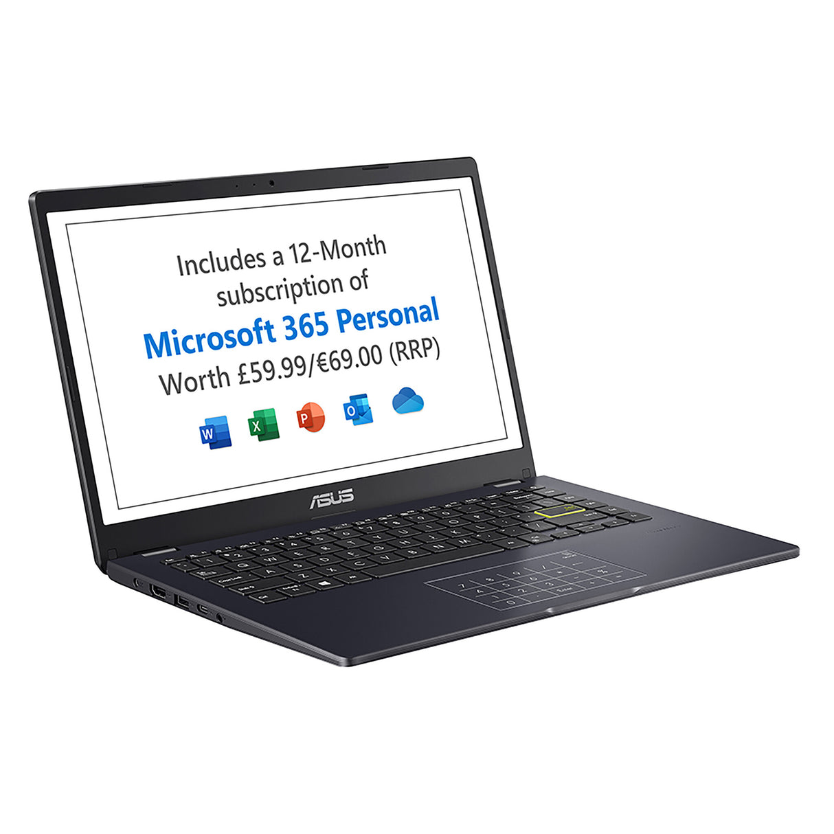 ASUS Vivobook Go 14 E410KA-EK383WS Intel® Celeron® N N4500 Laptop 35.6 cm (14") Full HD 4 GB DDR4-SDRAM 64 GB eMMC Wi-Fi 5 (802.11ac) Windows 11 Home in S mode Blue