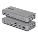StarTech.com USB-C Docking Station Triple 4K Displays (2x 4K 60Hz, 1x 4K 30Hz), 100W Power Delivery, 6 USB Ports (10Gbps), Gigabit Ethernet, DisplayPort + HDMI, Driverless Windows Laptop Dock