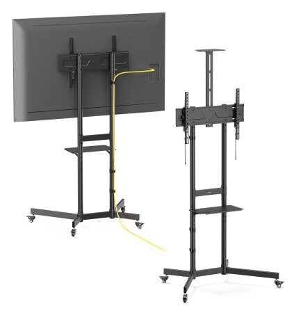 Manhattan Trolley Mount Stand for TV & Monitors, For screens 37" to 70", VESA compatibility: all between 200x200 to 600x400mm - check the dimensions of the four mounting holes on back of screen to ensure it fits, Max 70kg, Black, LFD, Bracket, Lifetime Wa