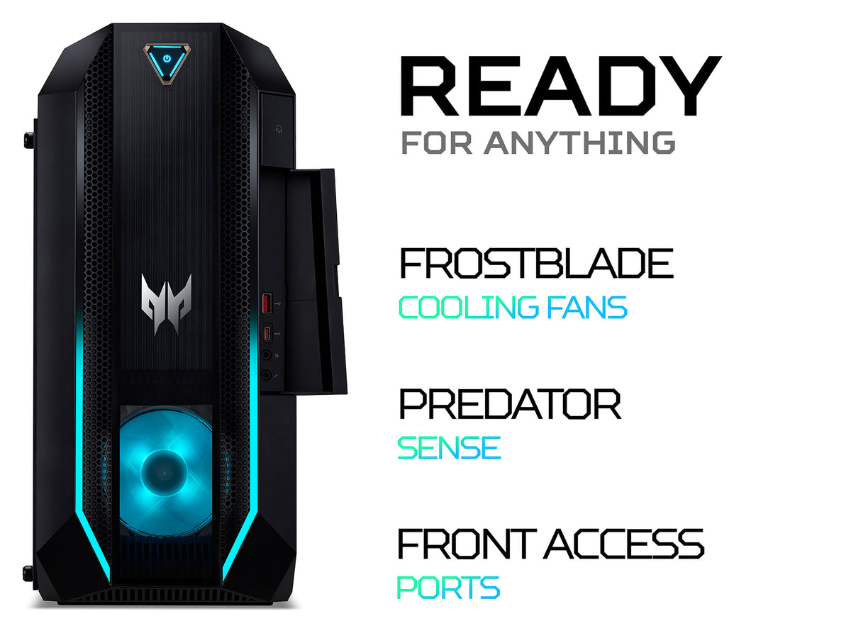 Acer Predator Orion 3000 PO3-630 Gaming PC - (Intel Core i7-11700F, 16GB, 1TB HDD and 512GB SSD, NVIDIA RTX 3070, USB Keyboard and Mouse, Windows 10, Black)