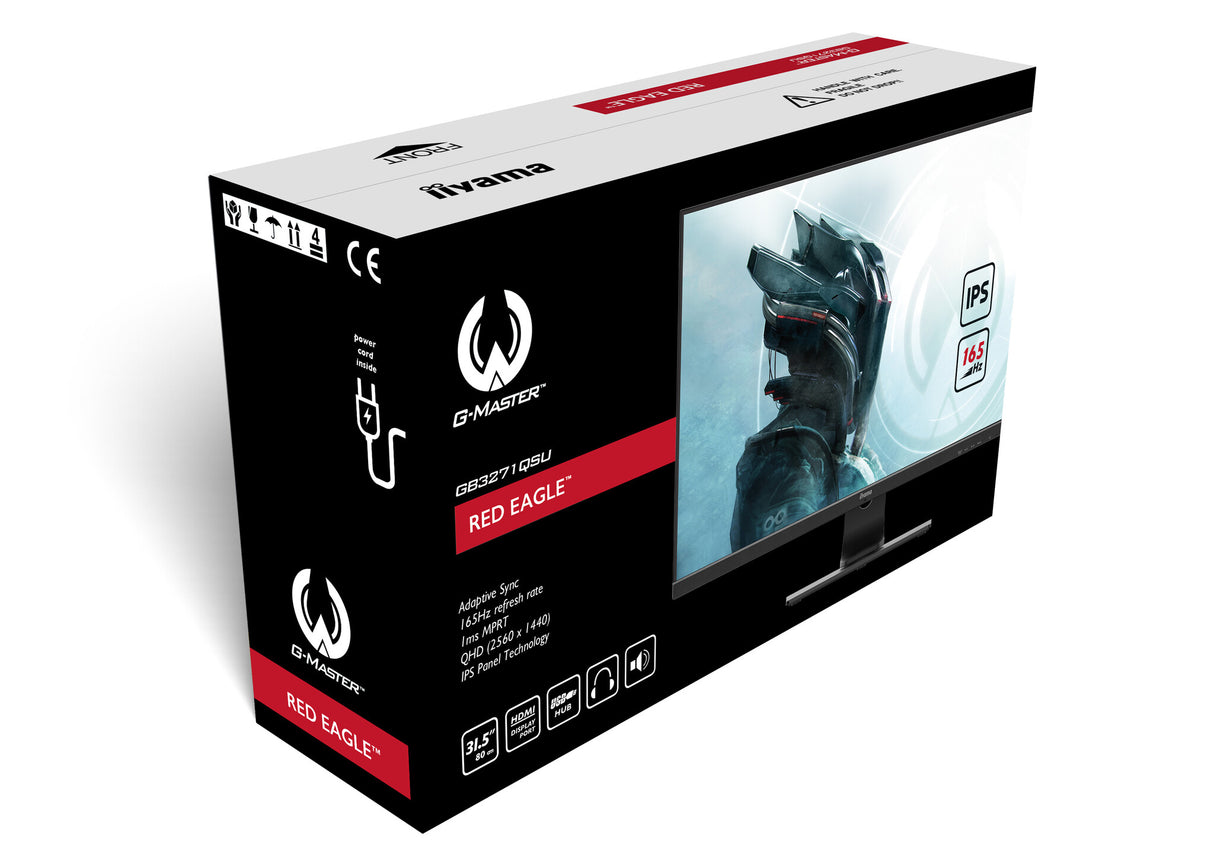 iiyama G-MASTER Unleash your full gaming potential with the 165Hz GB3271QSU Red Eagle guaranteeing 1ms MPRT