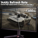 Acer NITRO VG0 Nitro VG270U P6 Gaming Monitor - 27" Quad HD (2560x1440), IPS, 144Hz, 1ms, FreeSync, HDR10, Black