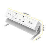 Fellowes Power Desk 2 Socket with 2 Power Sockets 1 USB-A & USB-C Ports White