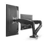 Manhattan Dual Desk Mount for TV & Monitors (Full Motion Spring), For screens 10" to 27", C-Clamp or Grommet Assembly,VESA compatibility: 75x75 and 100x100mm -check the dimensions of the four mounting holes on back of screen to ensure it fits,Max 9kg (eac