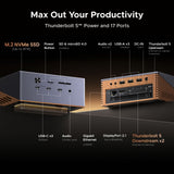 Ugreen Revodok Maxidok 17-in-1 Thunderbolt 5 120000 Mbit/s Brown, Grey
