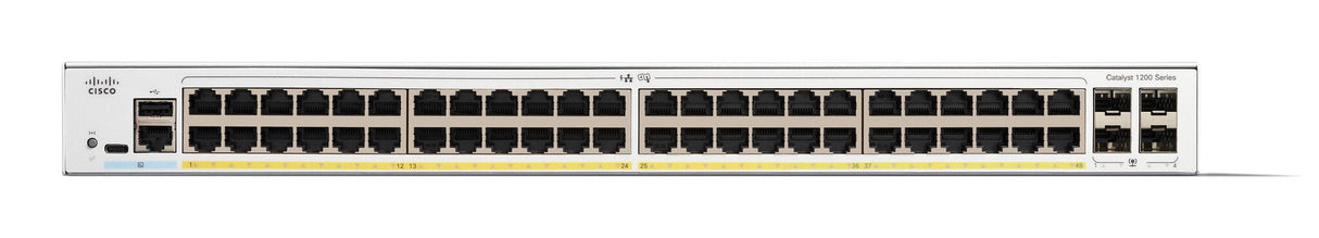 Cisco Catalyst 1200-48P-4G Smart Switch, 48 Port GE, PoE, 4x1GE SFP, Limited Lifetime Protection (C1200-48P-4G)