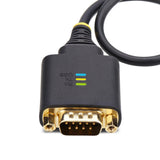 StarTech.com 1ft (30cm) USB to Serial Adapter Cable, COM Retention, Interchangeable Nuts/Screws, USB-A to DB9 RS232, FTDI IC, ESD Protection, Windows/macOS/Linux