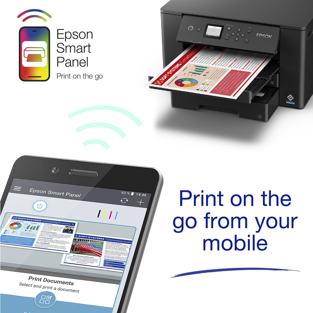 Imprimante jet d'encre Epson WorkForce Pro WF-7310DTWF C11CH70401, A3, double bac à papier, sans fil, Ethernet