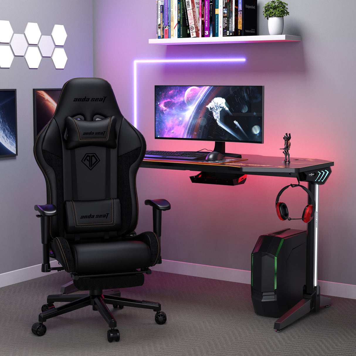 Anda Seat Jungle 2 PC gaming chair Upholstered padded seat Black, Yellow