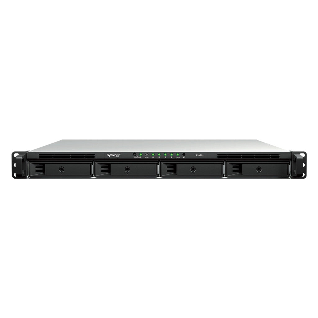 Synology RackStation RS826+ NAS/storage server Rack (1U) AMD Ryzen V1500B 4 GB DDR4 0 TB DiskStation Manager Black, Grey