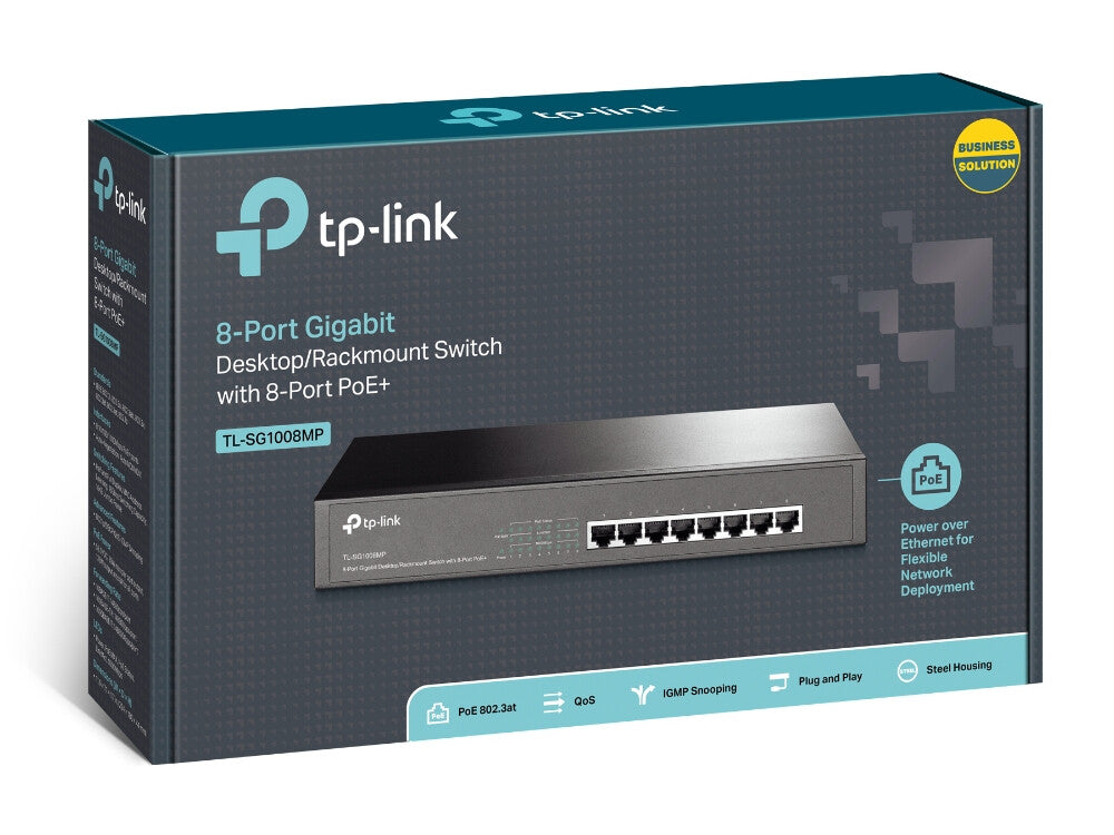 TP-Link TL-SG1008MP Unmanaged Gigabit Ethernet (10/100/1000) Power over Ethernet (PoE) 1U Black