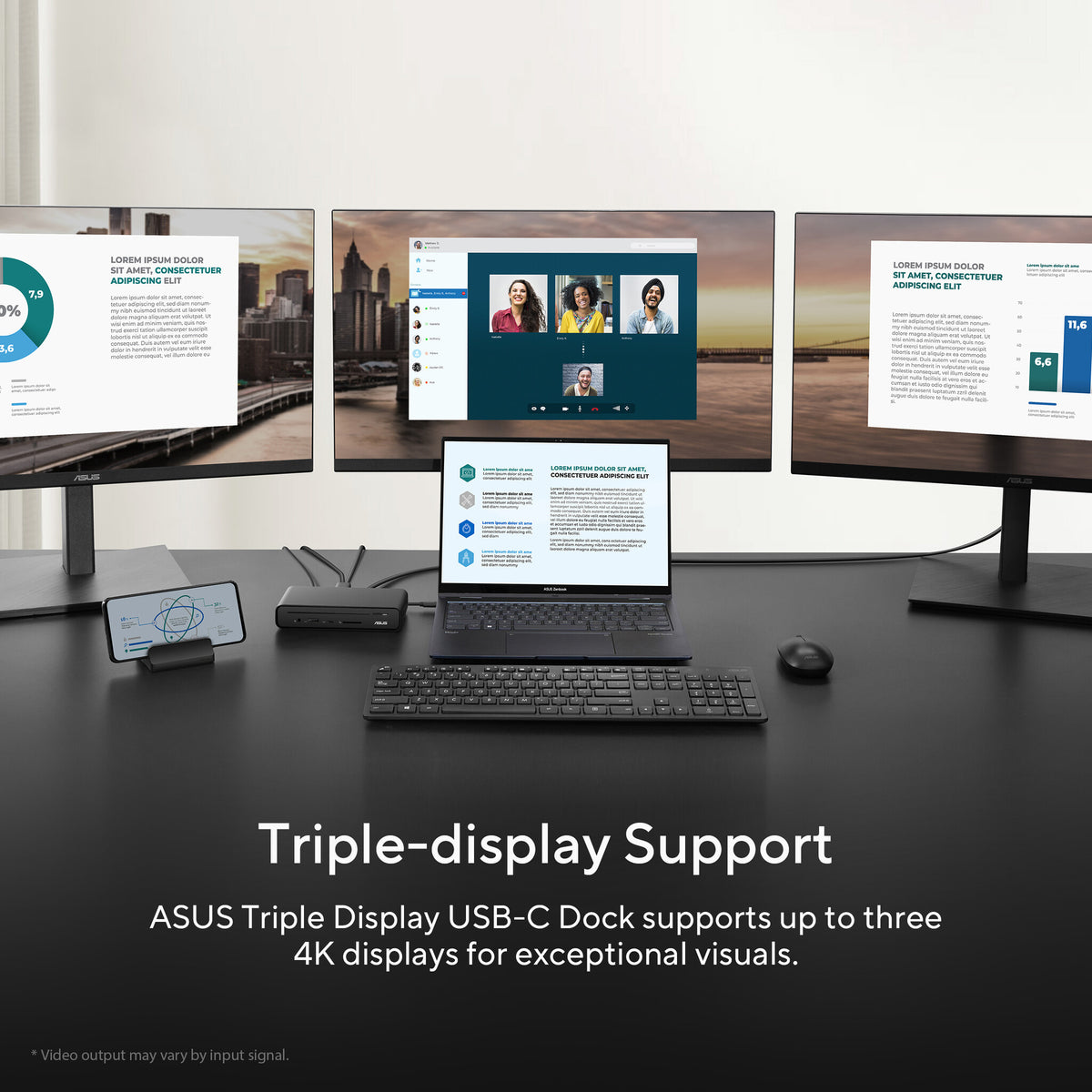 ASUS Triple Display USB-C Dock DC300 Docking USB 3.2 Gen 2 (3.1 Gen 2) Type-C Black