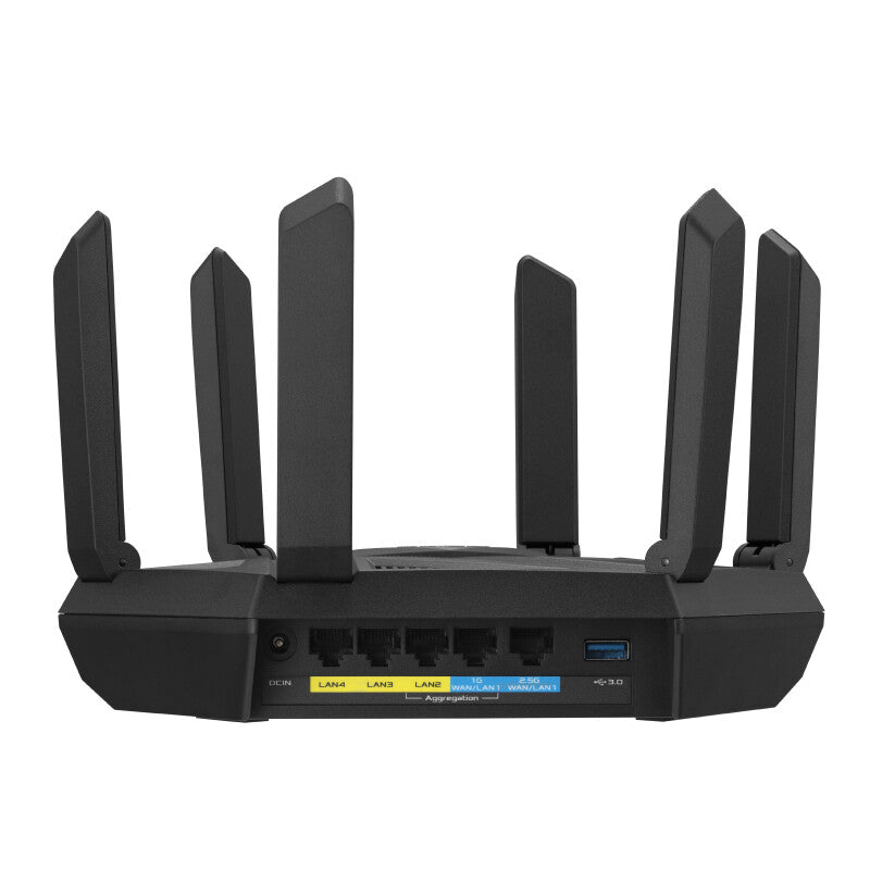 Asus (RT-AXE7800) AXE7800 Enrutador de tres bandas Wi-Fi 6E, banda de 6 GHz, WAN/LAN 2.5G, USB, AiMesh, navegación segura con un solo toque, seguridad mejorada