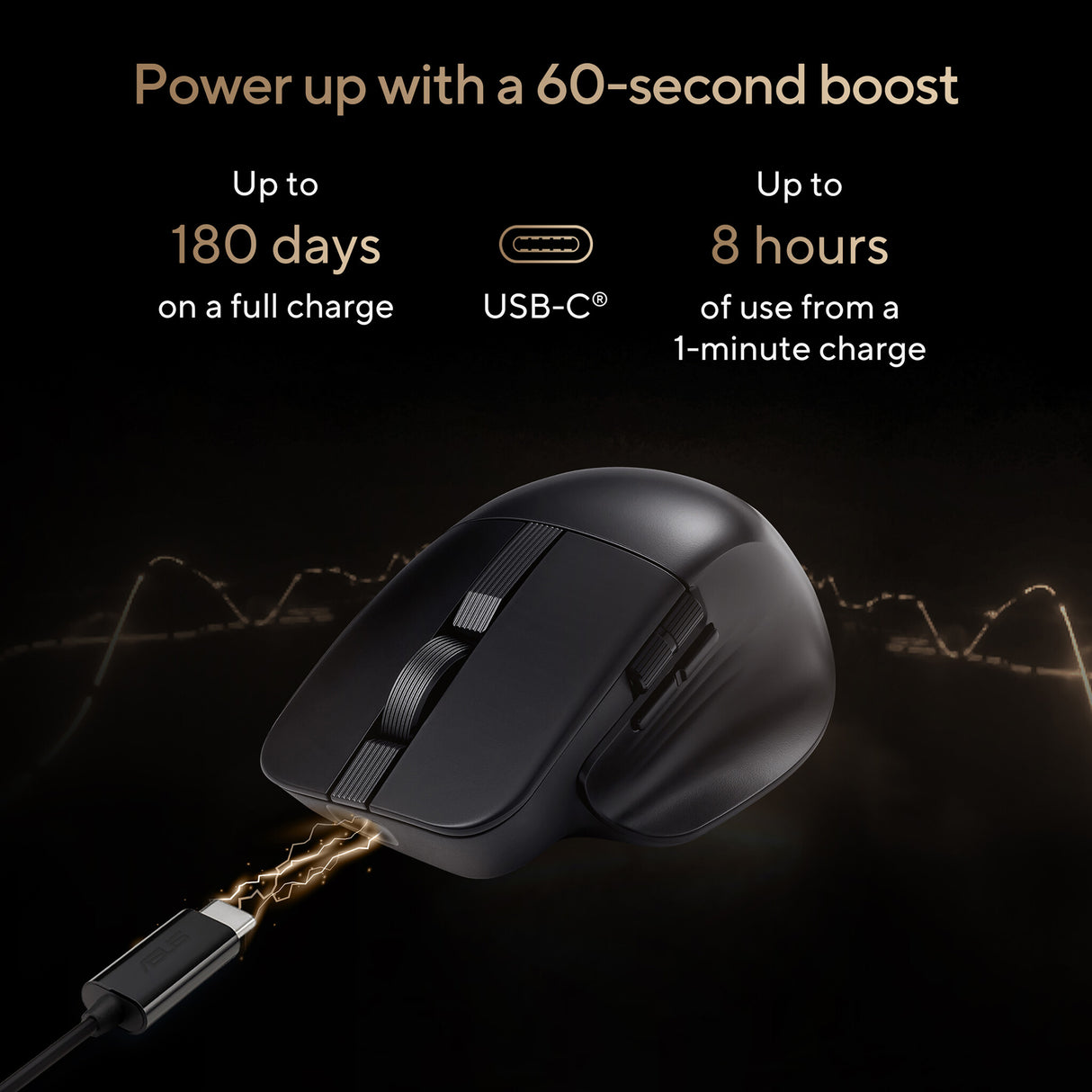 ASUS ProArt MD301 mouse Universal Right-hand RF Wireless + Bluetooth + USB Type-A Optical 8000 DPI