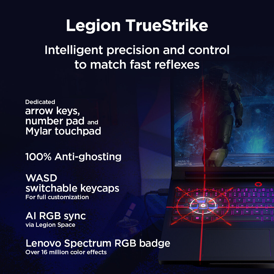 Lenovo Legion Pro 7 16IAX10H Intel Core Ultra 9 275HX Laptop 40.6 cm (16") WQXGA 32 GB DDR5-SDRAM 1 TB SSD NVIDIA GeForce RTX 5080 Wi-Fi 7 (802.11be) Windows 11 Home Black English