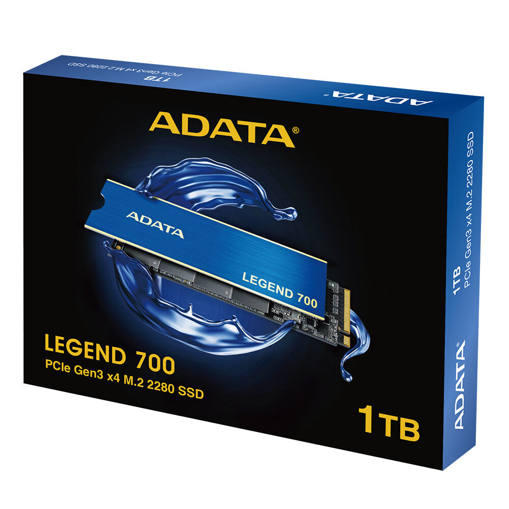 Adata Legend 700 (ALEG-700-1TCS) Interfaz NVMe M.2 de 1 TB, PCIe 3.0, SSD 2280, lectura 2000 MB/s, escritura 1600 MB/s, 3 años de garantía