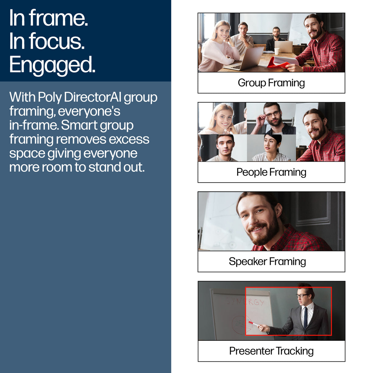 HP Poly Studio E60 Smart Camera 4K MPTZ with 12x Optical Zoom