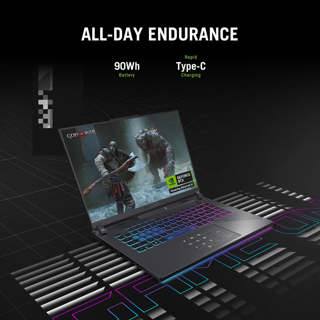 ASUS ROG Strix G16 G614PR-RV003W Copilot+ PC AMD Ryzen™ 9 7940HX Laptop 40.6 cm (16") WUXGA 32 GB DDR5-SDRAM 1 TB SSD NVIDIA GeForce RTX 5070 Ti Wi-Fi 6E (802.11ax) Windows 11 Home UK English Black, Grey