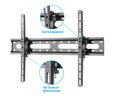 Manhattan Wall Mount for TV & Monitors (Tiltable), For screens 37" to 65", VESA compatibility: all between 200x200mm to 600x400mm - check the dimensions of the four mounting holes on back of screen to ensure it fits, Max 45kg, Black, Bracket