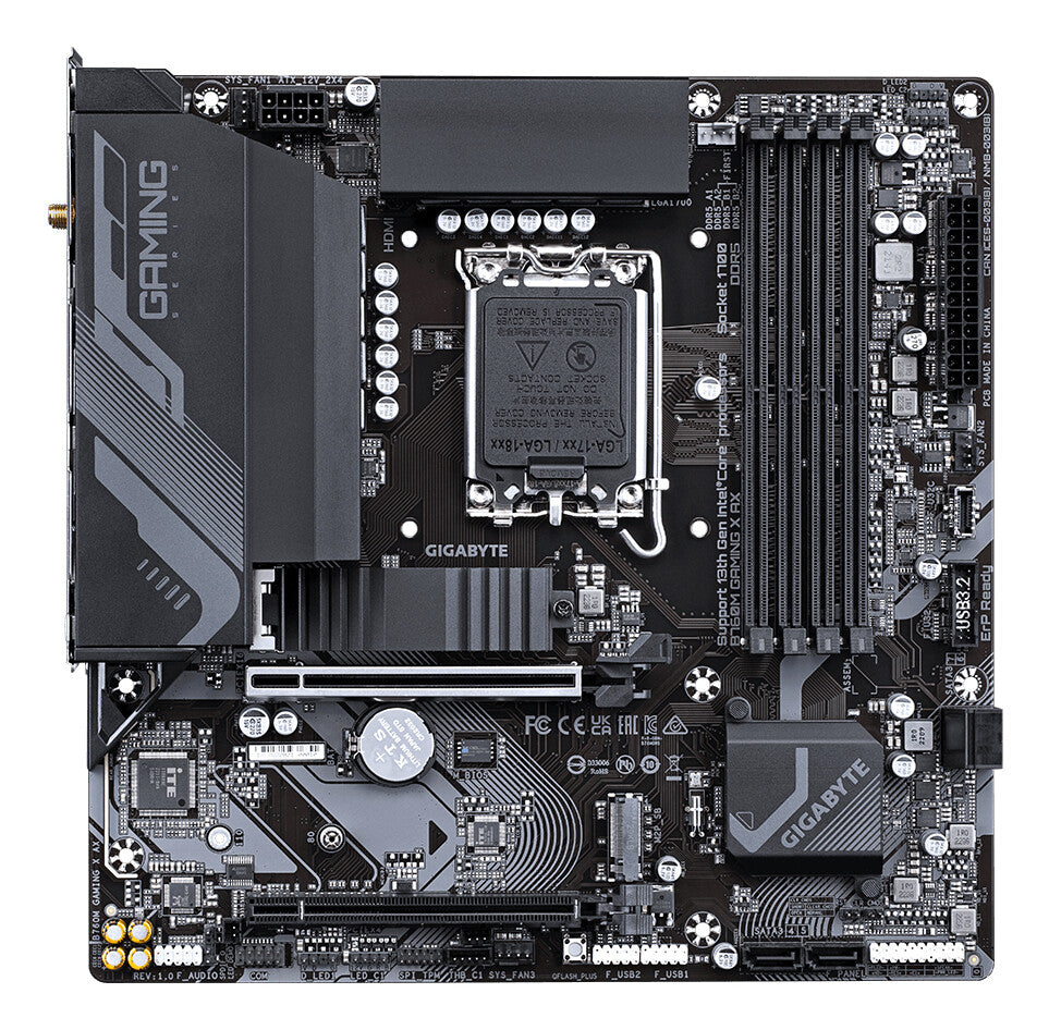 GIGABYTE B760M Gaming X AX Motherboard - Supports Intel Core 14th Gen CPUs, 8+1+1 Phases VRM, up to 7600MHz DDR5, 2xPCIe 4.0 M.2, Wi-Fi 6E, 2.5GbE LAN, USB 3.2 Gen 2