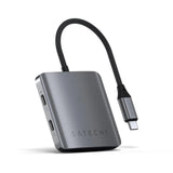 Satechi ST-H4CPDM interface hub USB Type-C 10000 Mbit/s Grey