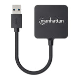 Manhattan USB-A 4-Port Hub, 4x USB-A Ports, 5 Gbps (USB 3.2 Gen1 aka USB 3.0), Bus Power, Fast charging x1 Port up to 0.9A or x4 Ports with power jack (not included), SuperSpeed USB, Black, Three Year Warranty, Equivalent to ST4300MINU3B
