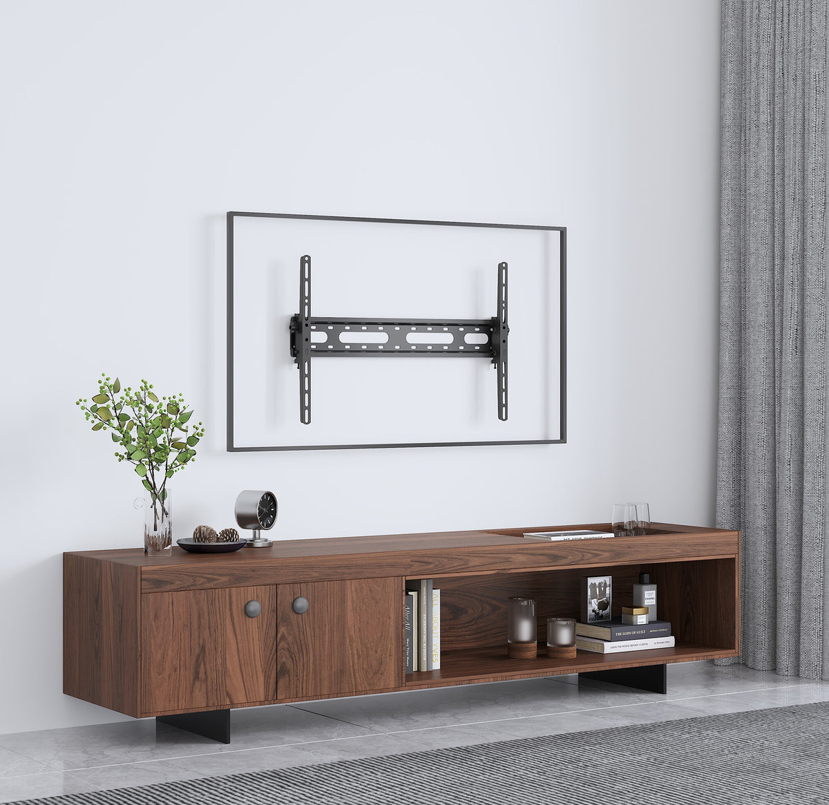 Manhattan Wall Mount for TV & Monitors (Tiltable), For screens 37" to 65", VESA compatibility: all between 200x200mm to 600x400mm - check the dimensions of the four mounting holes on back of screen to ensure it fits, Max 45kg, Black, Bracket