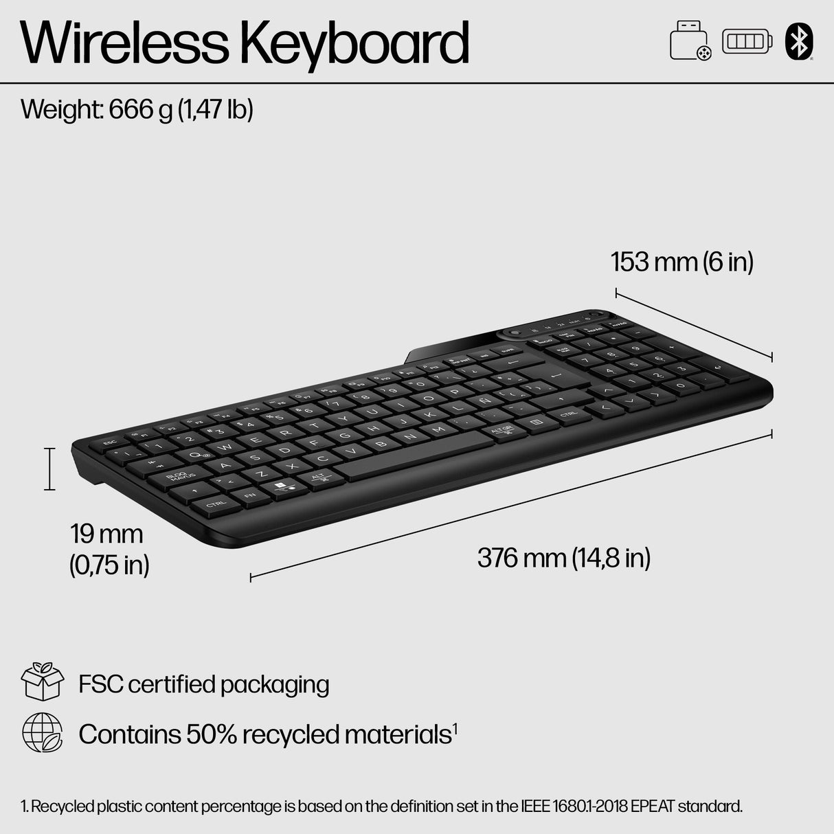 HP 475 Dual-Mode Wireless Keyboard