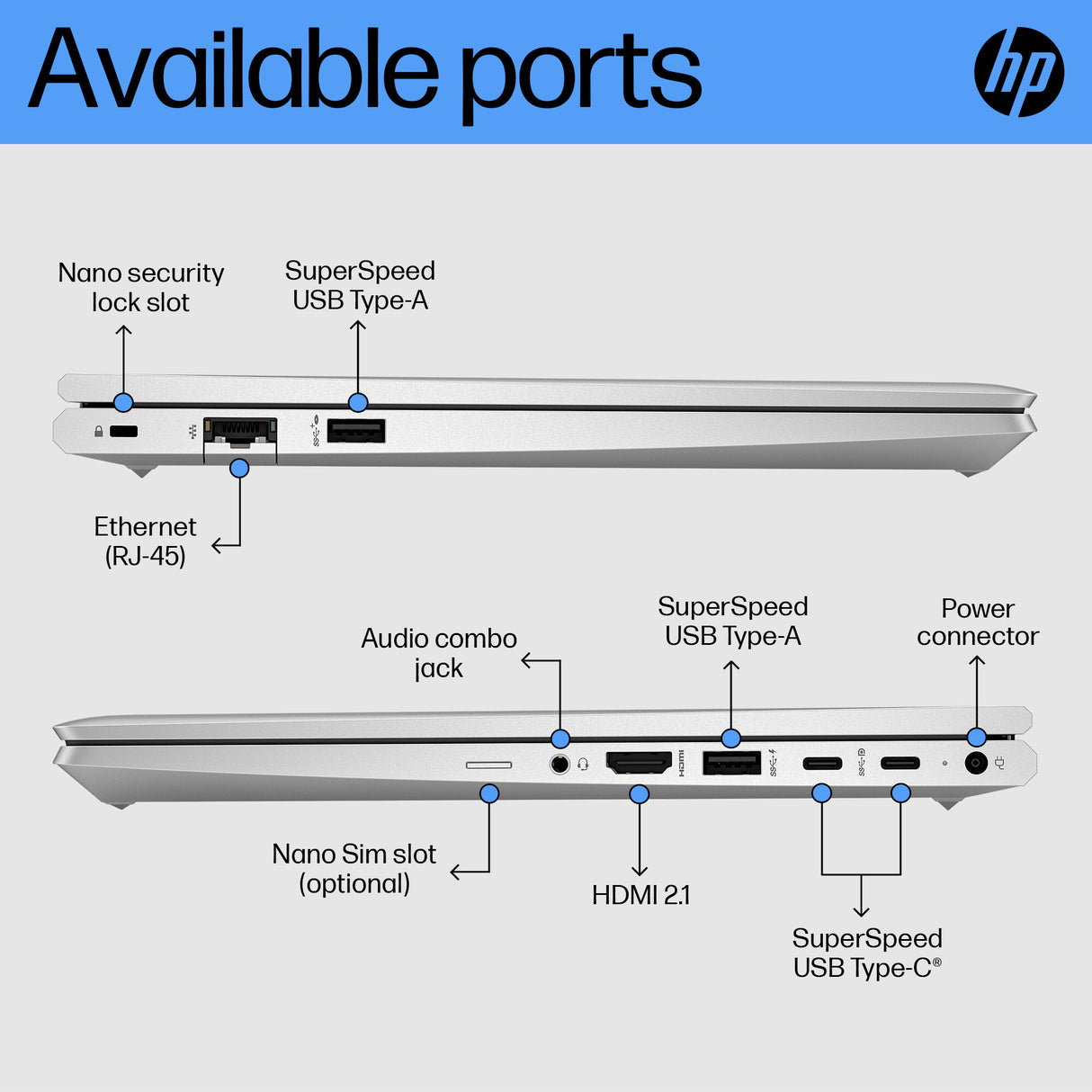 HP ProBook 440 G10 Intel® Core™ i5 i5-1334U Laptop 35.6 cm (14") Full HD 8 GB DDR4-SDRAM 256 GB SSD Wi-Fi 6E (802.11ax) Windows 11 Pro Silver