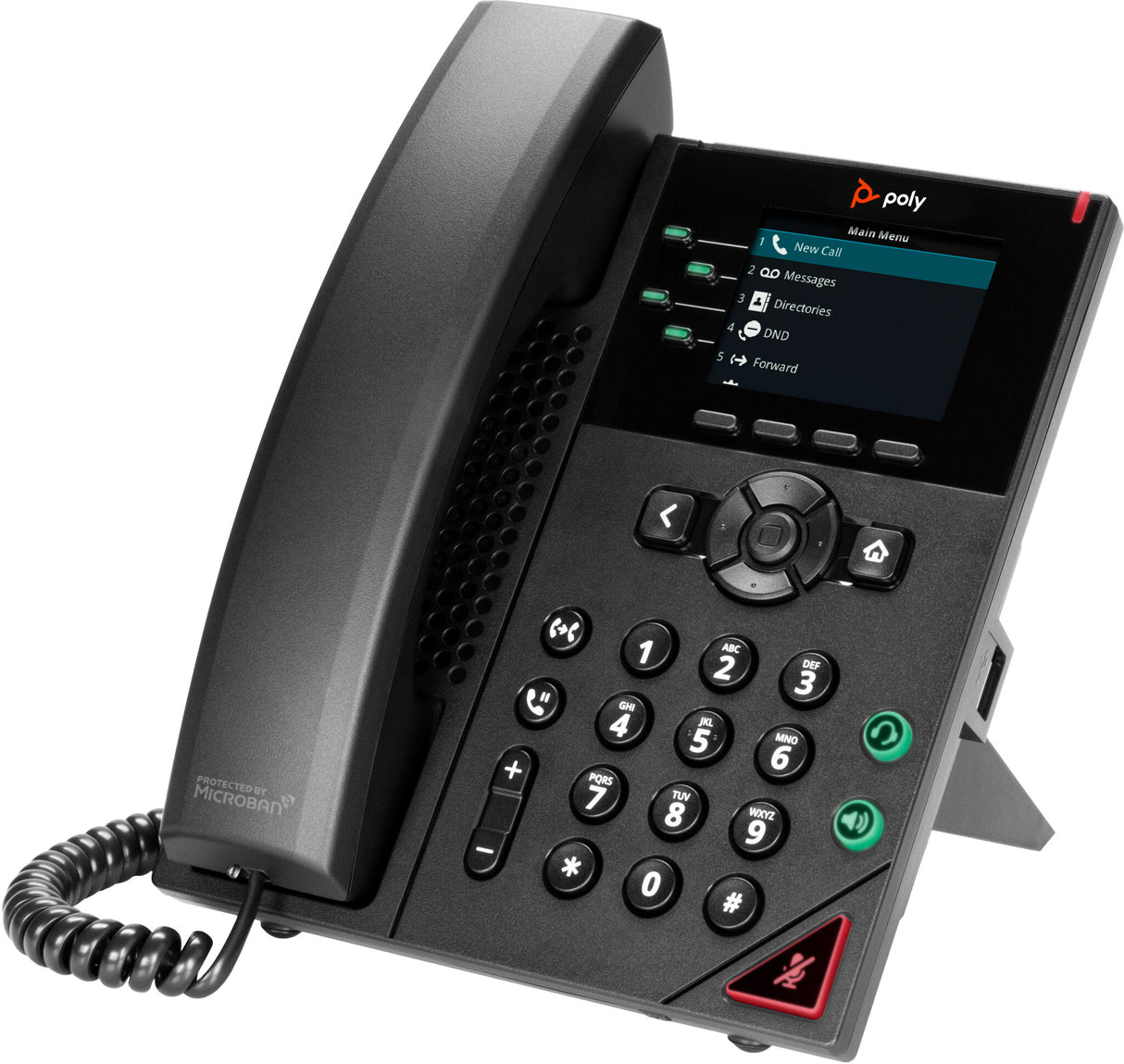 POLY VVX 250 4-Line IP Phone and PoE-enabled