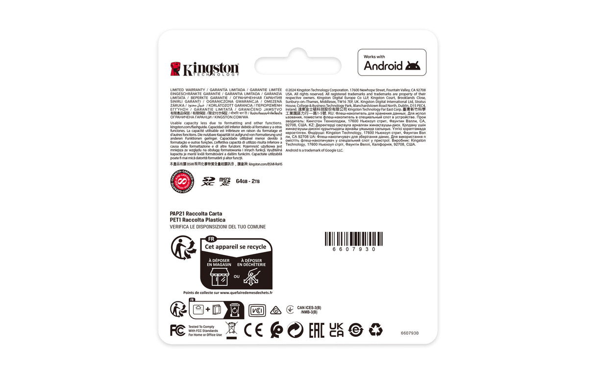 Kingston Technology 128GB microSDXC Canvas Select Plus Gen3 150MB/s A1 Card + Adapter