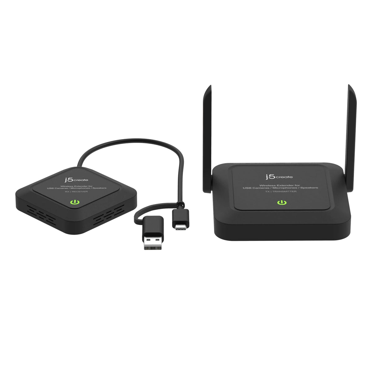 j5create JVW120 Wireless Extender for USB™ Cameras / Microphones / Speakers, Black