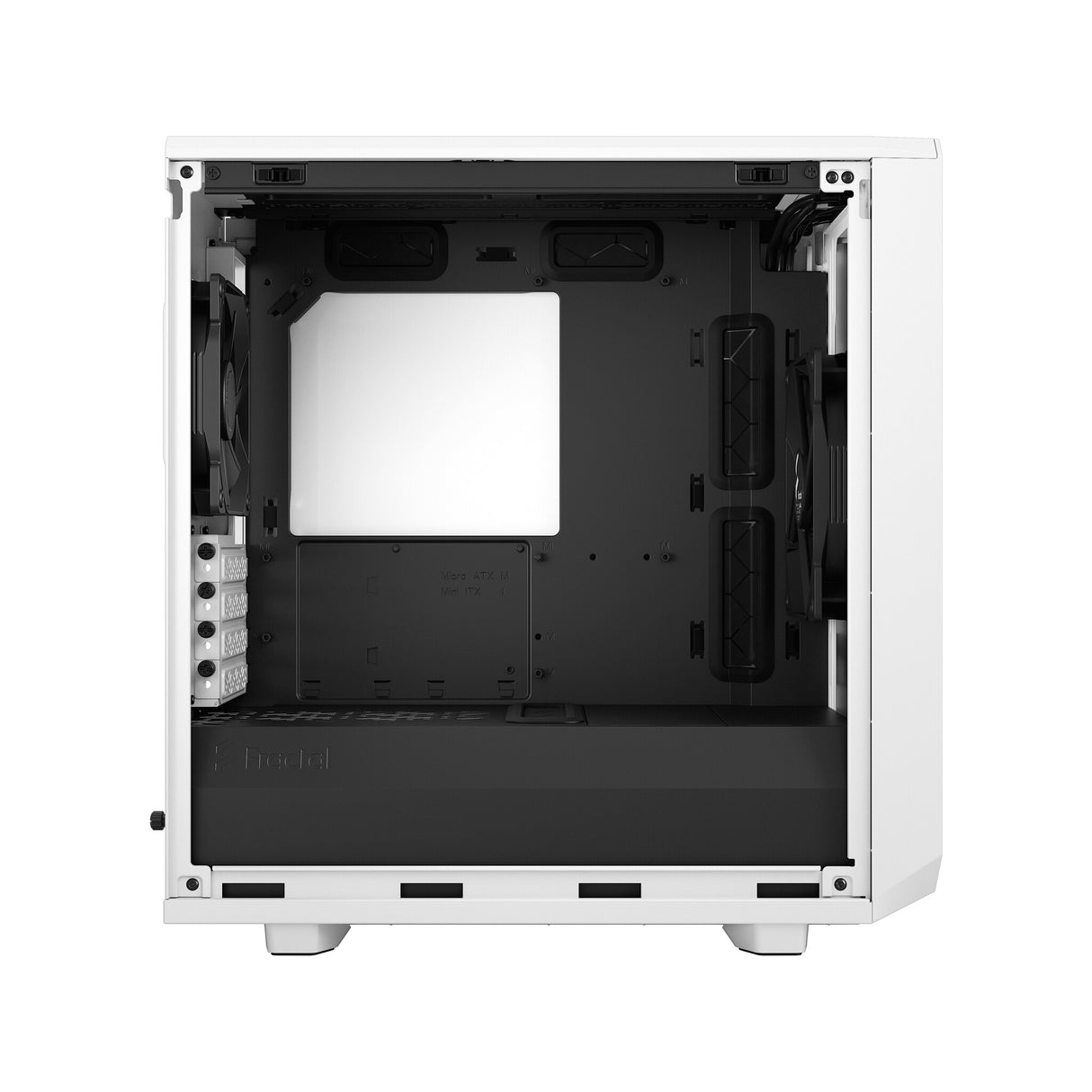 Fractal Design Meshify 2 Mini (White TG) Estuche para juegos con ventana de vidrio transparente, Micro ATX, malla angular, USB-C, GPU de 331 mm y soporte para radiador de 280 mm