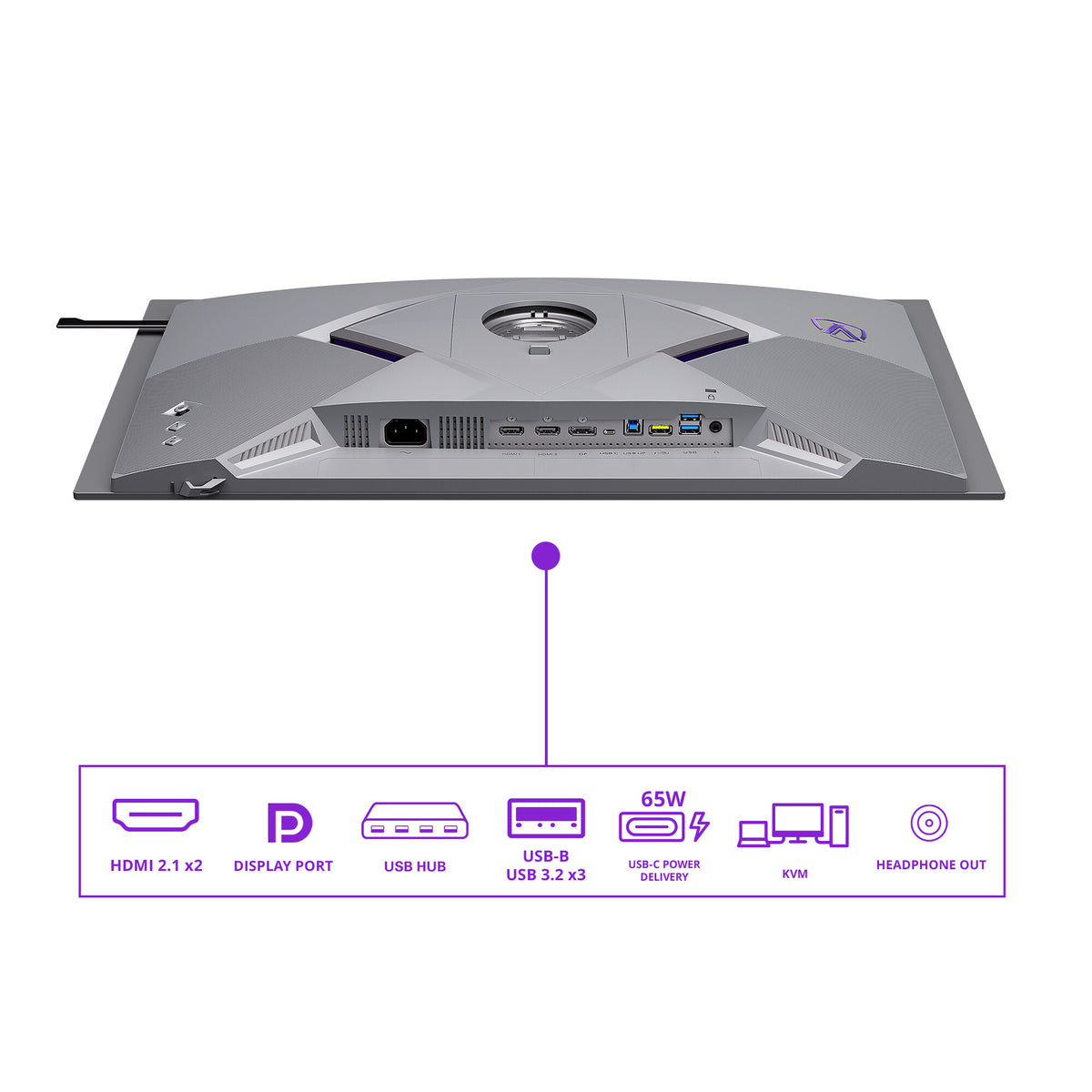 AOC AGON PRO AGP277QKDC computer monitor 67.3 cm (26.5") 2560 x 1440 pixels Quad HD OLED Grey