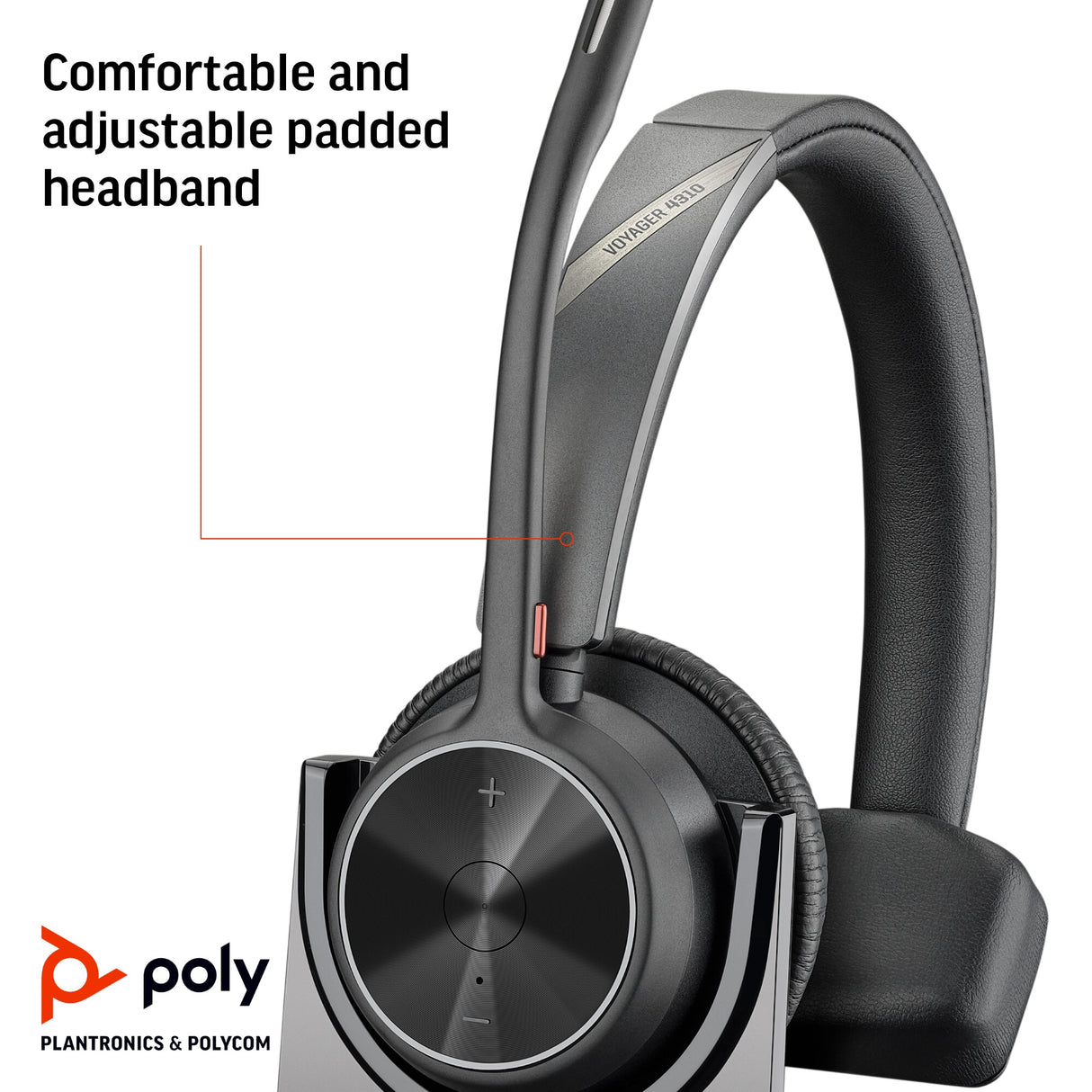 POLY Voyager 4310 USB-C Headset +BT700 dongle +Charging Stand