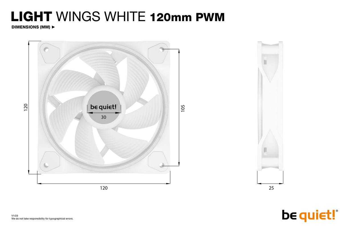 be quiet! Light Wings White | 120mm PWM Triple Pack Computer case Fan 12 cm 3 pc(s)