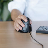 R-Go Tools Ergonomic mouse R-Go HE Break with break software, medium (hand size 165-185 mm), right-handed, Wired, black