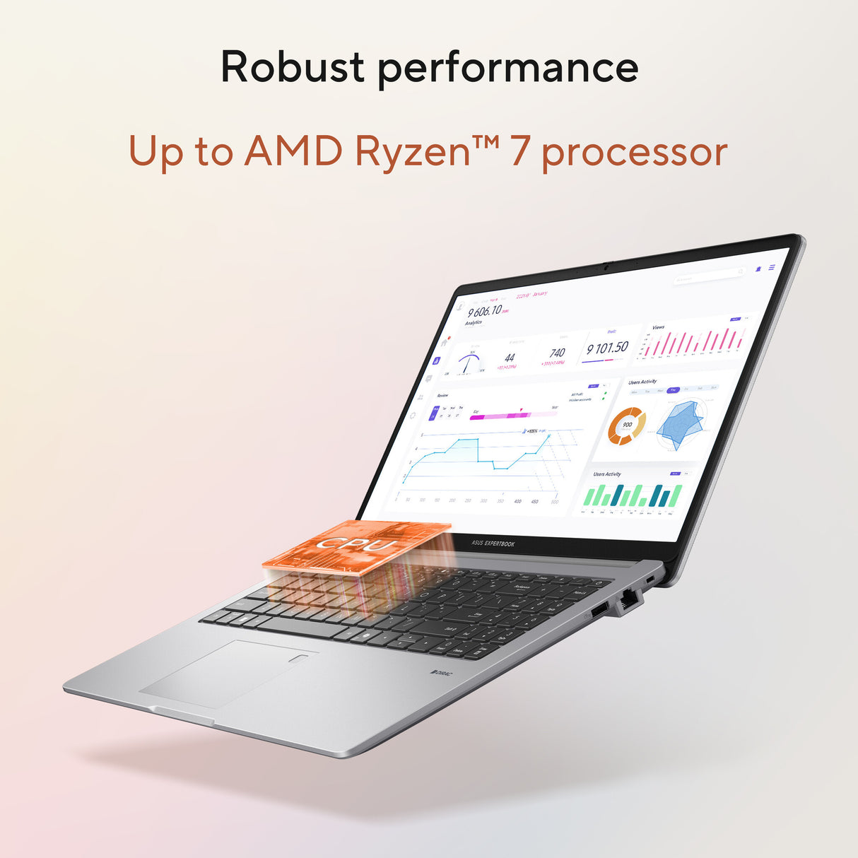 ASUS ExpertBook P1 PM1503CD-731X AMD Ryzen™ 7 170 Laptop 39.6 cm (15.6") Full HD 32 GB DDR5-SDRAM 1 TB SSD Wi-Fi 6 (802.11ax) Windows 11 Pro Grey