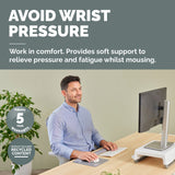 Fellowes Breyta Mouse Mat Wrist Rest Mouse Pad Wrist Support with Antibacterial Protection Ergonomic Mouse Mat Grey
