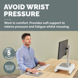 Fellowes Breyta XL Mouse Mat Wrist Rest XL Mouse Pad Wrist Support with Antibacterial Protection Ergonomic Mouse Mat Grey