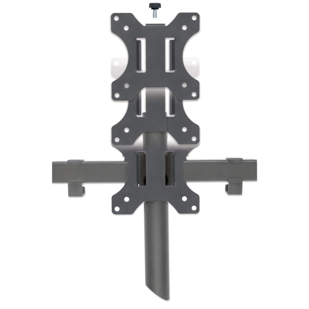 Manhattan Triple Desk Mount for TV & Monitors, For screens: 10" to 27", Clamp Assembly, VESA compatability: 75x75 and 100x100mm - check the dimensions of the four mounting holes on back of screen to ensure it fits, Max 7kg (each), Black, Bracket, Lifetime