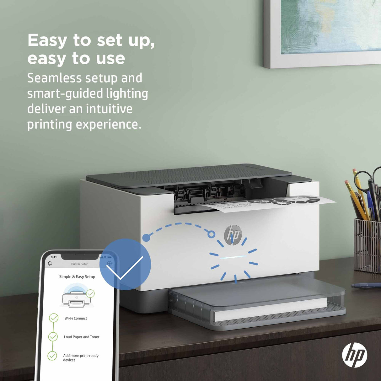 HP LaserJet M209dw Printer, Black and white, Printer for Home and home office, Print, Two-sided printing; Compact Size; Energy Efficient; Dualband Wi-Fi
