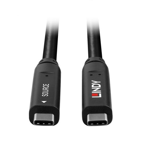 Lindy 10m USB 3.2 Gen 1 and DP 1.4 Type C Hybrid Cable