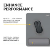 Fellowes Breyta XL Mouse Mat Wrist Rest XL Mouse Pad Wrist Support with Antibacterial Protection Ergonomic Mouse Mat Grey