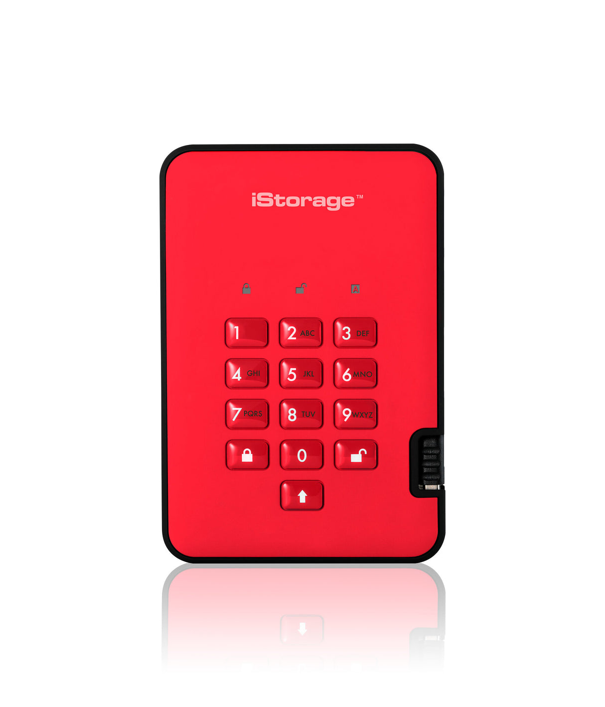 iStorage diskAshur2 256-bit 2TB USB 3.2 secure encrypted hard drive - Red IS-DA2-256-2000-R